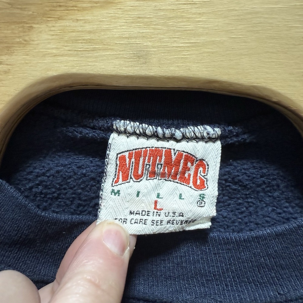 Vintage Nutmeg Mills Sweatshirt Mens Large‎ Blue Golf Embroidered Made In USA - Picture 3 of 5